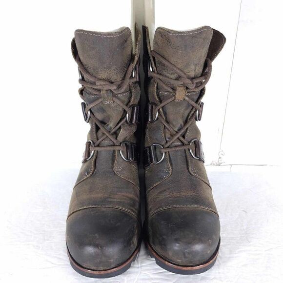 Sorel Women's Joan of Arctic US 7,5 Brown Leather Lace Up Wedge Mid-Calf Boots - Picture 3 of 11